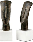 Villa & House Delos Head Statue Set of 2 in Bronze