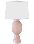 Worlds Away Tall Bulb Shape Ceramic Table Lamp with White Linen Shade