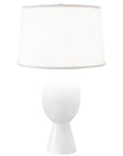 Worlds Away Tall Bulb Shape Ceramic Table Lamp with White Linen Shade
