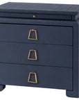 Villa & House Elina 3-Drawer Navy Side Table with Kelley Pull