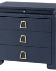Villa & House Elina 3-Drawer Navy Side Table with Kelley Pull