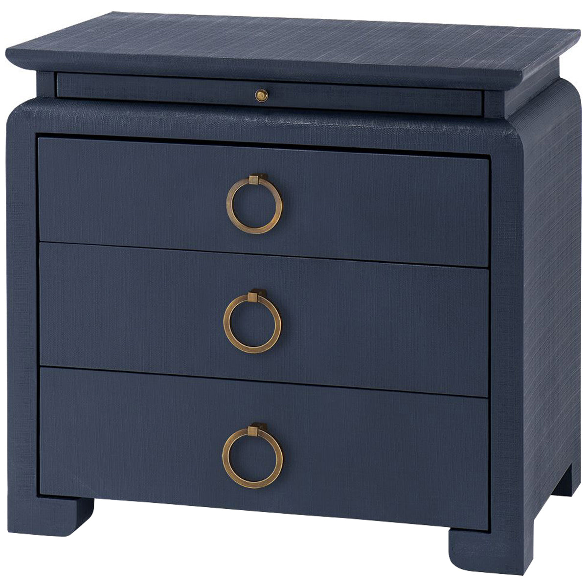 Villa &amp; House Elina 3-Drawer Navy Side Table with Owen Pull