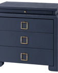 Villa & House Elina 3-Drawer Navy Side Table with Santino Pull