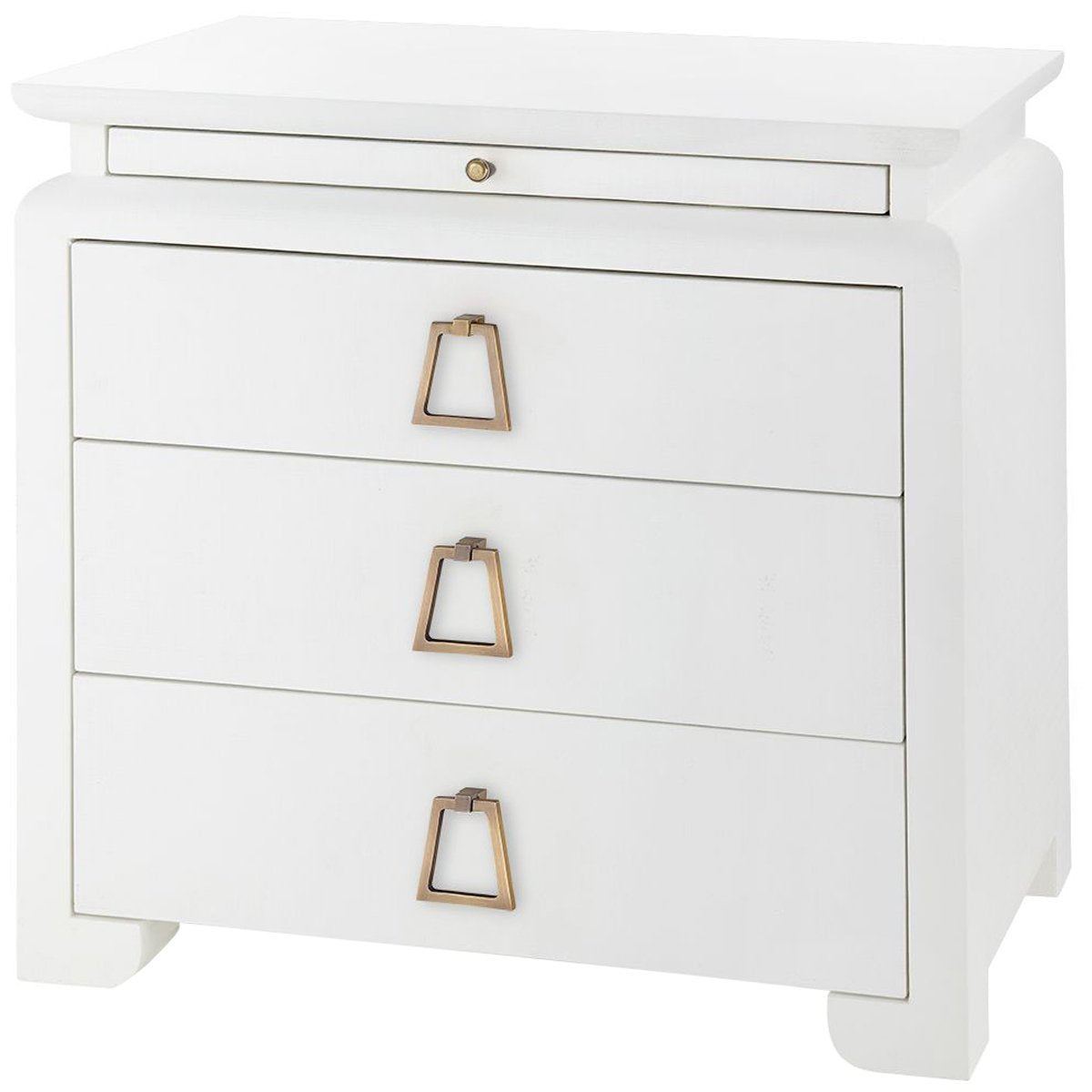 Villa &amp; House Elina 3-Drawer Side Table, White in Kelley Pull