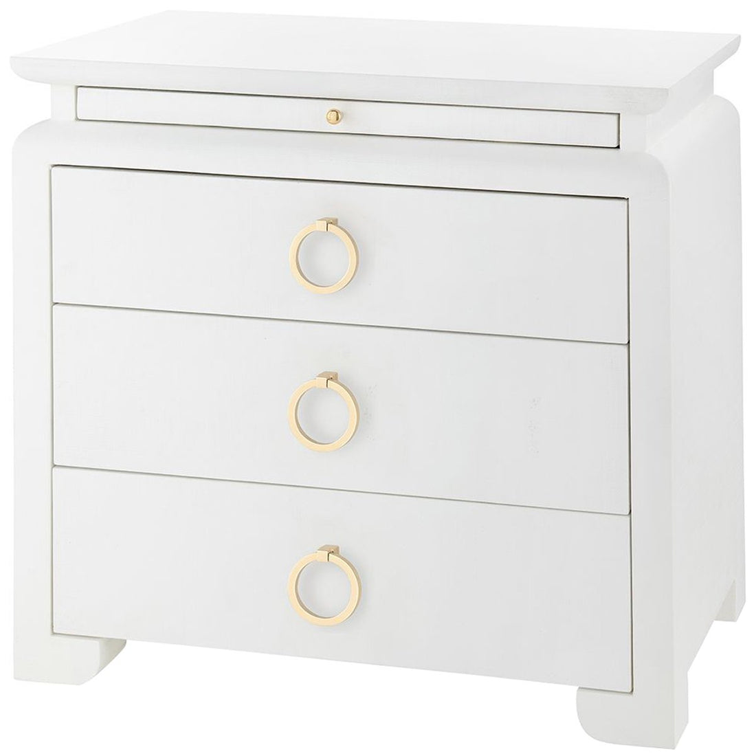 Villa & House Elina 3-Drawer Side Table, White in Owen Pull