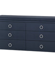 Villa & House Elina Extra Large 6-Drawer Navy Dresser with Owen Pull