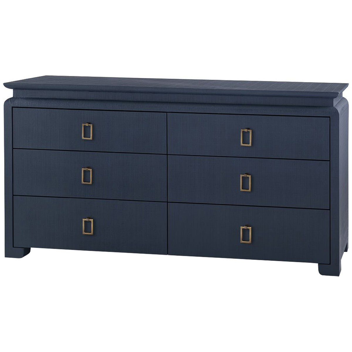 Villa & House Elina Extra Large 6-Drawer Navy Dresser with Raquel Pull