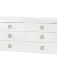 Villa & House Elina Extra Large White 6-Drawer Dresser in Owen Pull