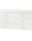 Villa & House Elina Extra Large White 6-Drawer Dresser in Santino Pull