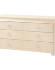 Villa & House Elina Extra Large 6-Drawer Natural Dresser with Santino Pull