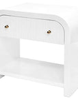 Worlds Away Esther Side Table in Glossy White Lacquer
