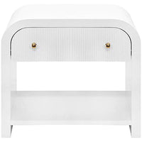 Worlds Away Esther Side Table in Glossy White Lacquer