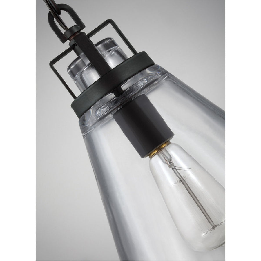 Feiss Frontage 1 Light Clear Glass Pendant