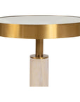 Worlds Away Round Cigar Table with Antique Brass Detail and Mirror Top