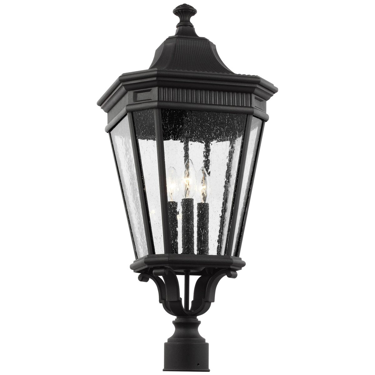 Feiss Cotswold Lane 3-Light Large Post Lantern in Black