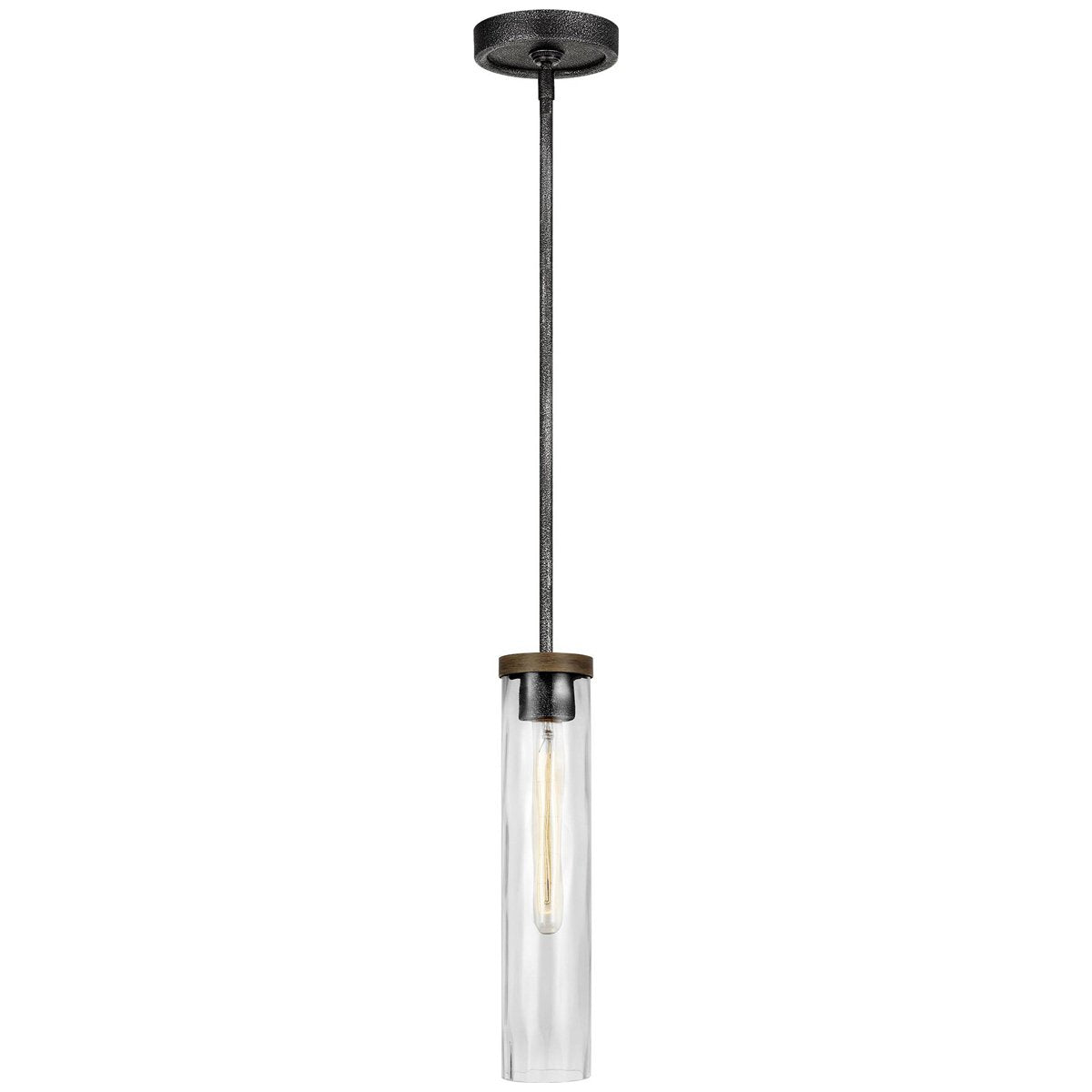 Feiss Angelo 1-Light Pendant - Distressed Weathered Oak