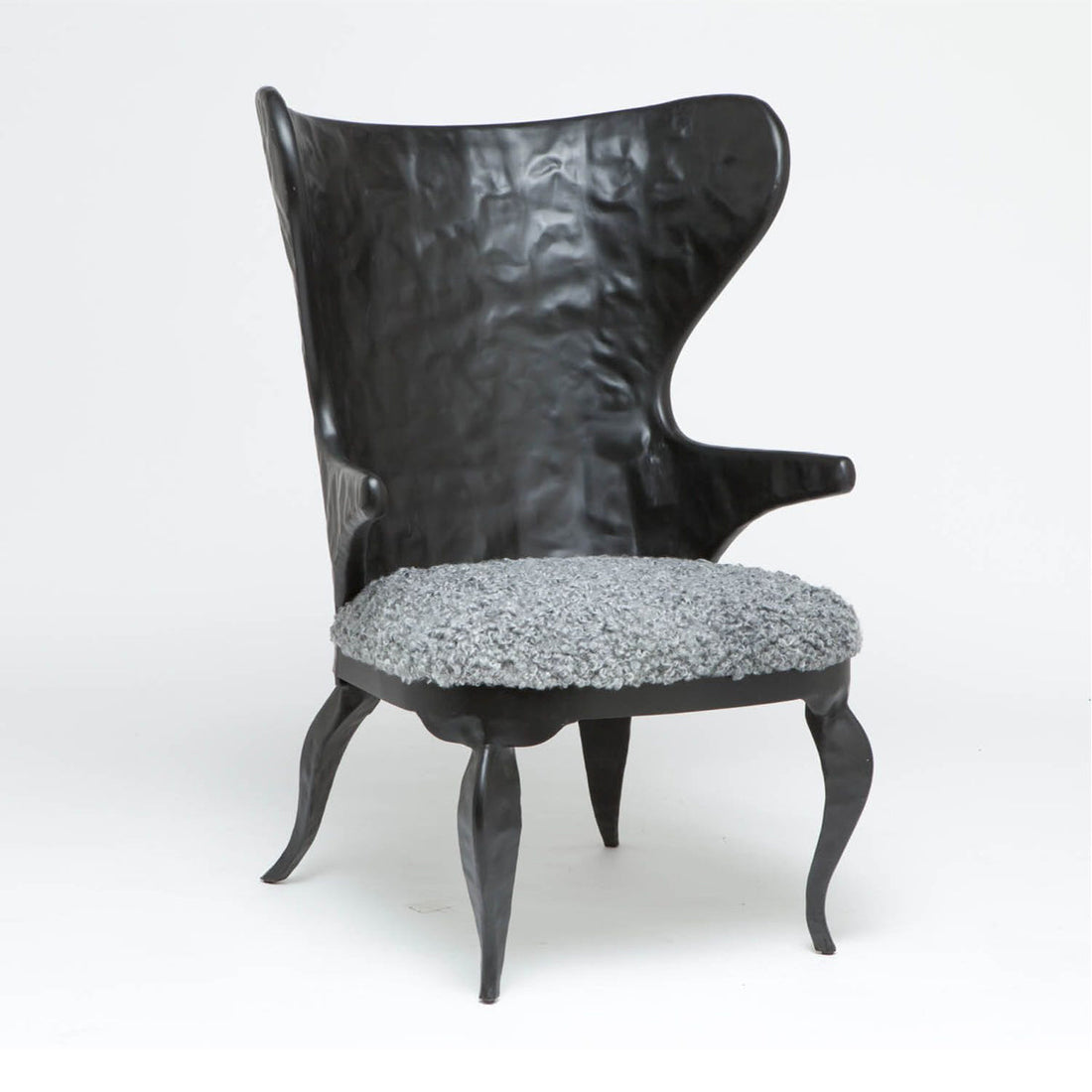 Made Goods Alfred Metal Accent Chair in Hammered Black Iron