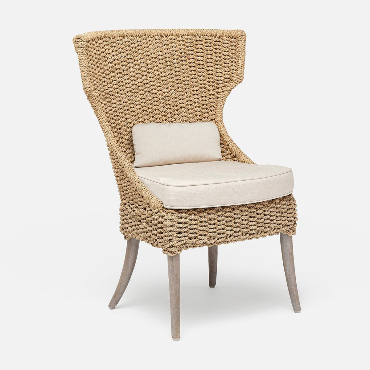 Made Goods Arla Faux Rope Outdoor Dining Chair in Volta Fabric
