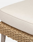 Made Goods Arla Faux Rope Outdoor Ottoman in Garonne Marine Leather