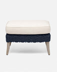 Made Goods Arla Faux Rope Outdoor Ottoman in Danube Fabric