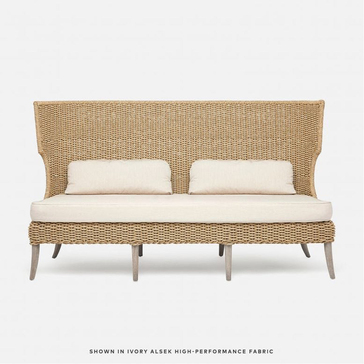 Made Goods Arla Faux Rope Outdoor Sofa in Volta Fabric