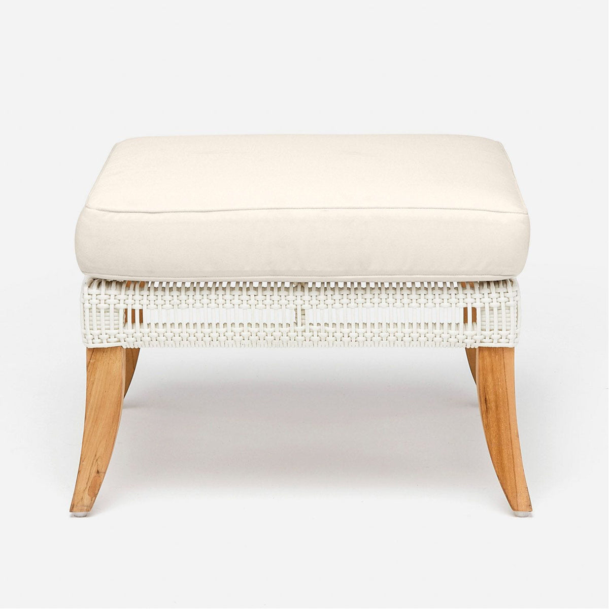 Made Goods Aurora Woven Wingback Outdoor Ottoman in Clyde Fabric
