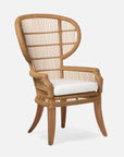 Made Goods Aurora Woven Wingback Outdoor Dining Chair in Liard Cotton Velvet