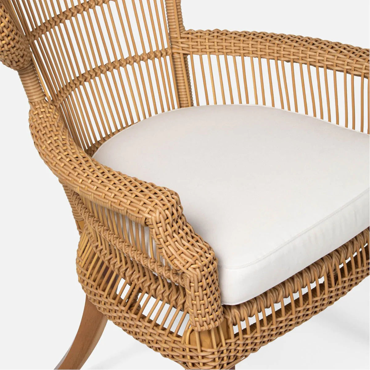 Made Goods Aurora Woven Wingback Outdoor Dining Chair in Danube Fabric