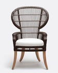 Made Goods Aurora Woven Wingback Outdoor Dining Chair in Lambro Boucle