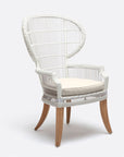 Made Goods Aurora Woven Wingback Outdoor Dining Chair in Volta Fabric