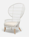 Made Goods Aurora Woven Wingback Outdoor Lounge Chair in Garonne Leather