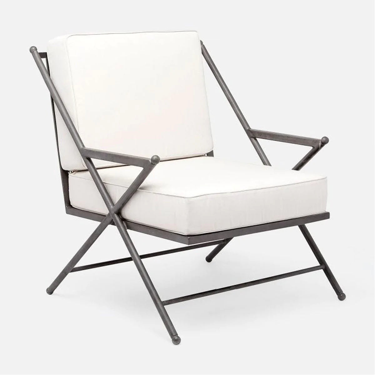 Made Goods Balta Metal XL Outdoor Lounge Chair, Danube Fabric