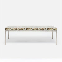 Made Goods Benjamin Floating Leg 52-Inch Coffee Table in Silver Mop Shell Top