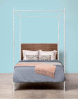 Made Goods Brennan Short Textured Canopy Bed in Danube Fabric