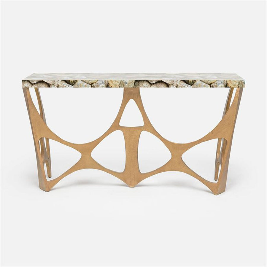 Made Goods Calloway Modernist Shell Top Console Table