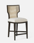 Made Goods Carleen Wingback Cane Counter Stool in Kern Fabric