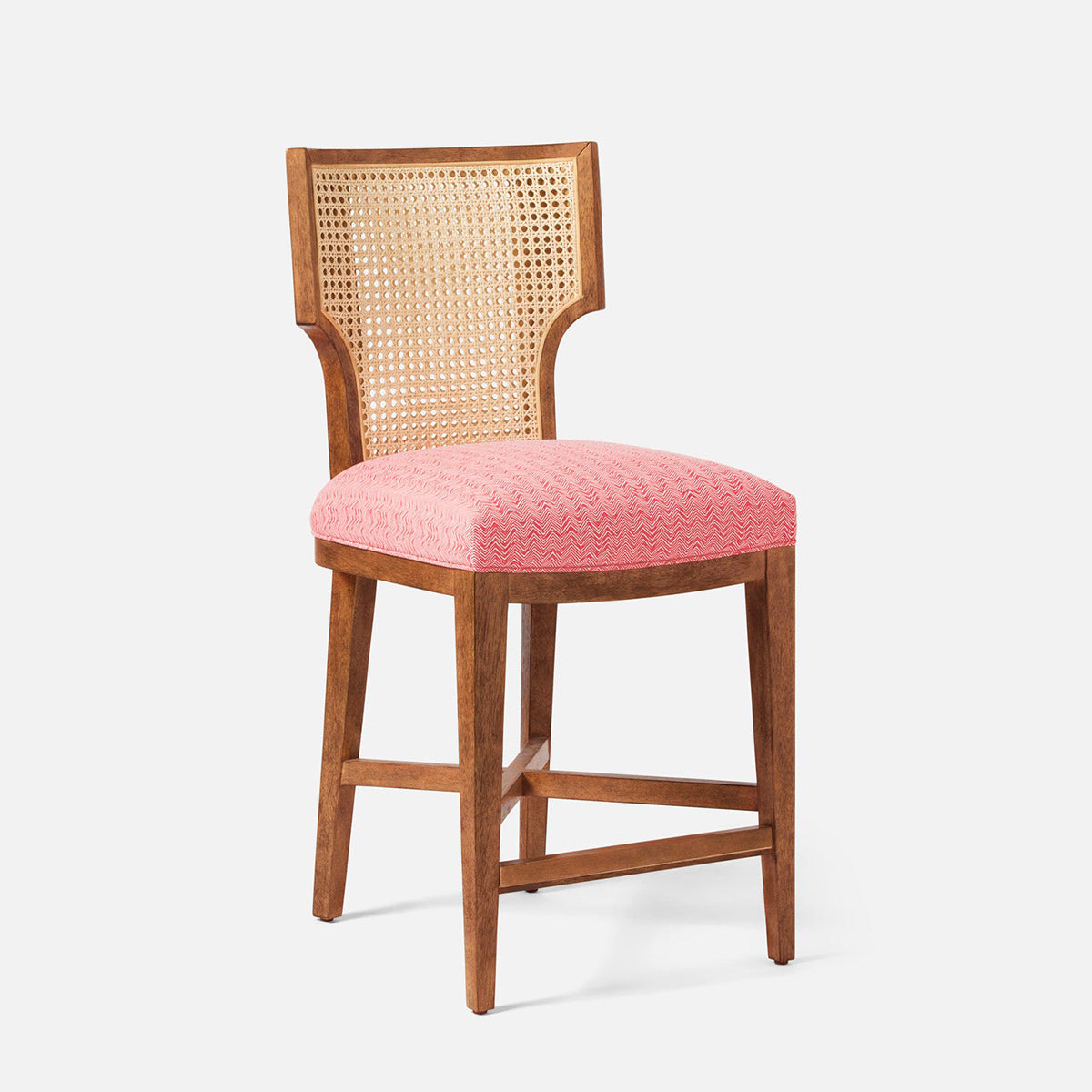 Made Goods Carleen Wingback Cane Counter Stool in Kern Fabric