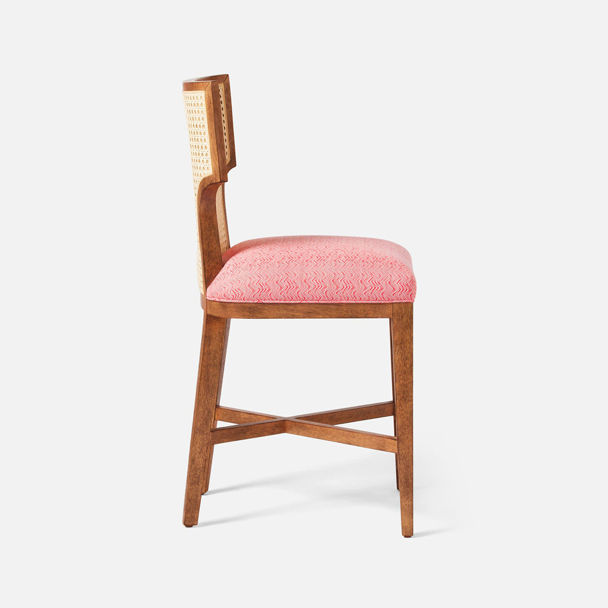 Made Goods Carleen Wingback Cane Counter Stool in Clyde Fabric