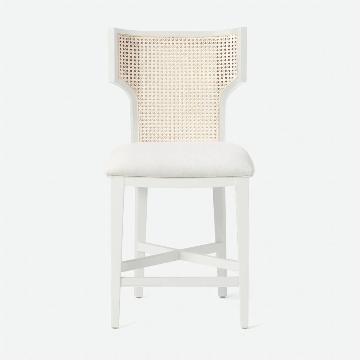 Made Goods Carleen Wingback Cane Counter Stool in Weser Fabric