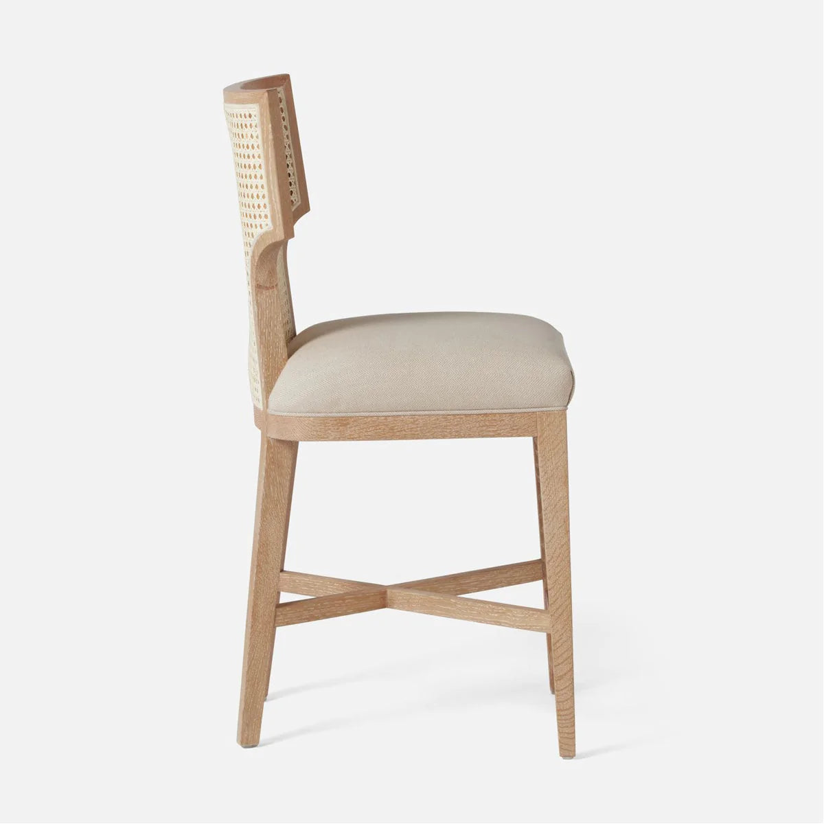Made Goods Carleen Wingback Cane Counter Stool in Severn Canvas
