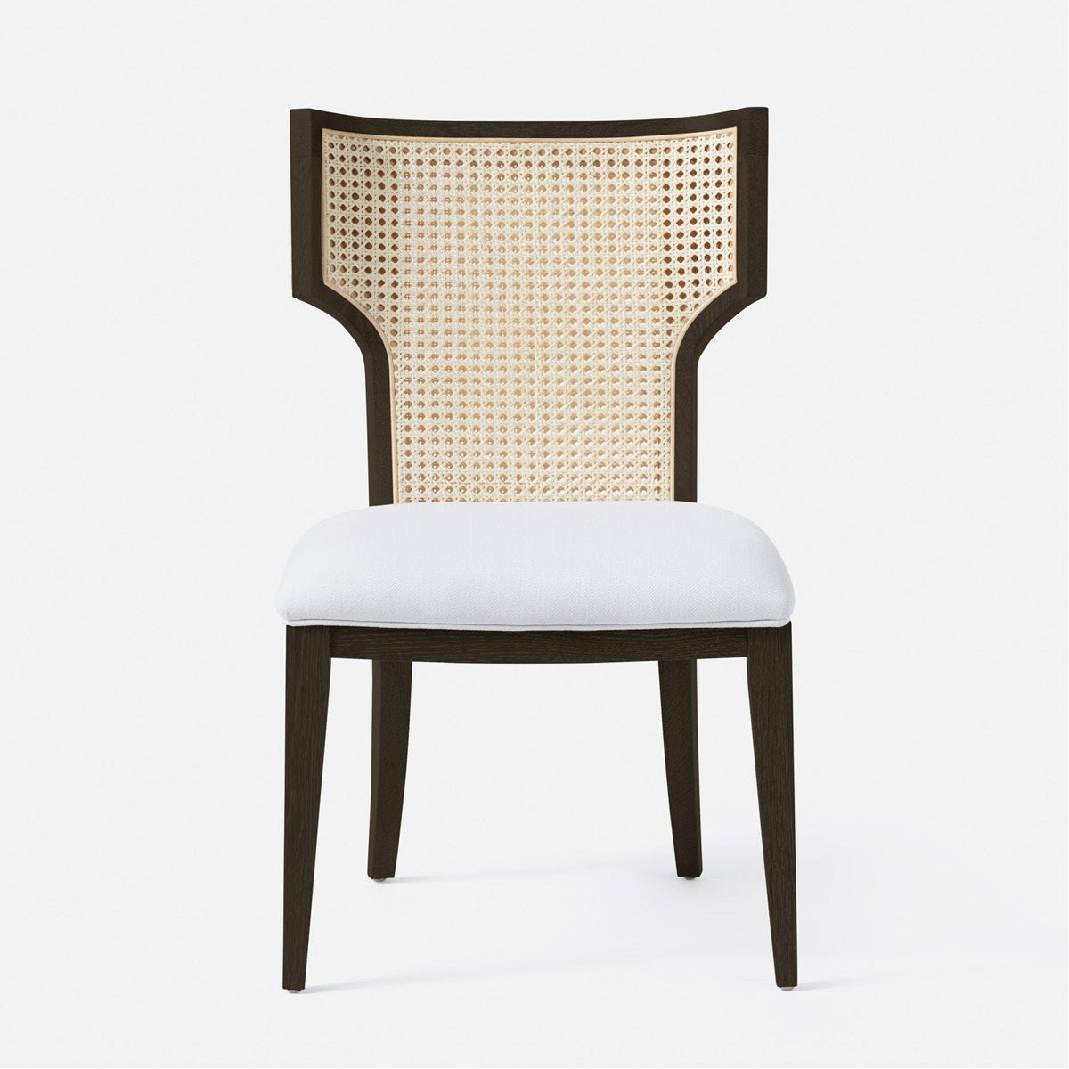 Made Goods Carleen Wingback Cane Dining Chair in Mondego Cotton Jute