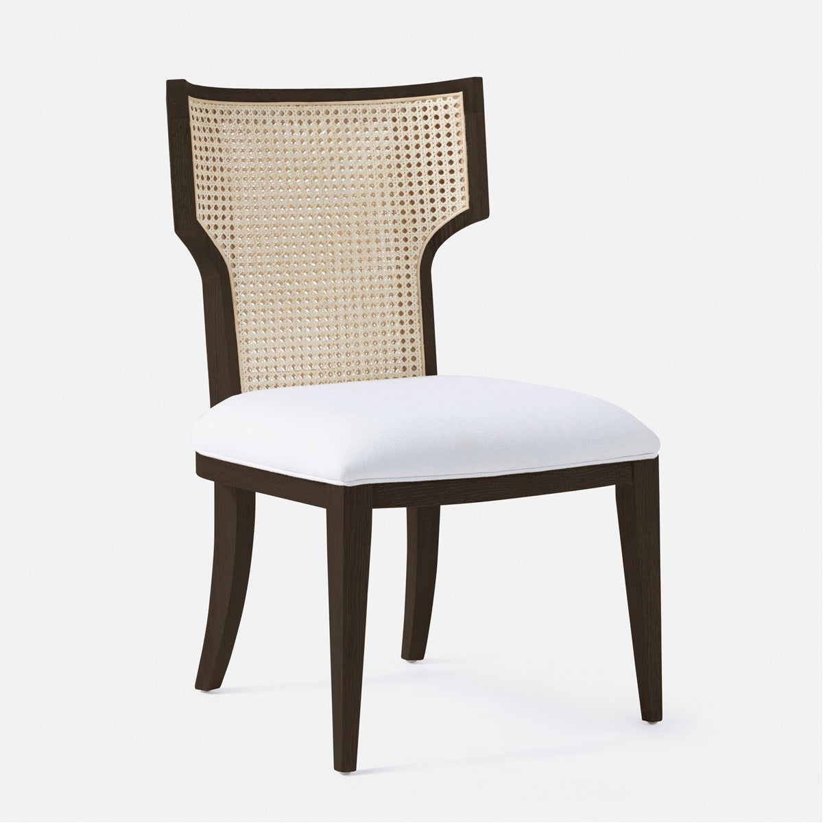 Made Goods Carleen Wingback Cane Dining Chair in Severn Canvas