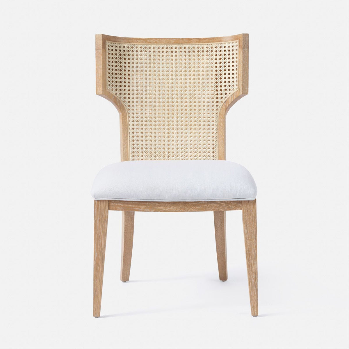 Made Goods Carleen Wingback Cane Dining Chair in Mondego Cotton Jute