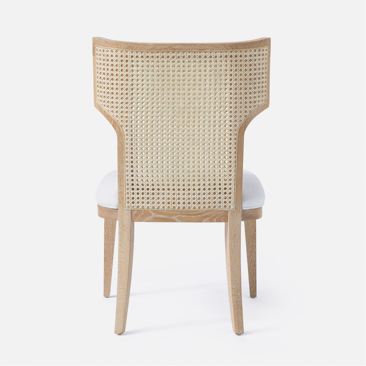 Made Goods Carleen Wingback Cane Dining Chair in Severn Canvas