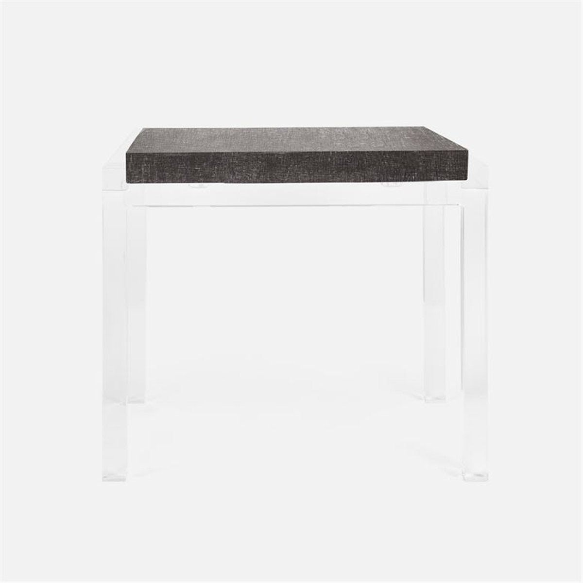 Made Goods Cassian Acrylic Side Table in Faux Linen