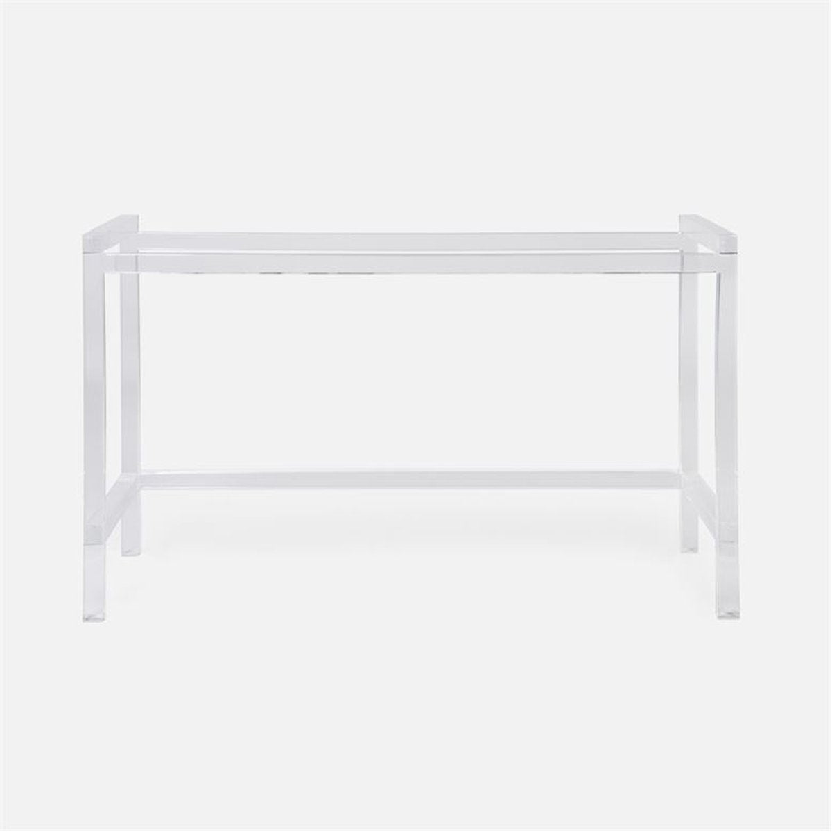 Made Goods Cassian Acrylic Console Table with Beige Crystal Stone Top