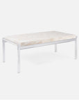 Made Goods Cassian Acrylic Coffee Table with Beige Crystal Stone Top
