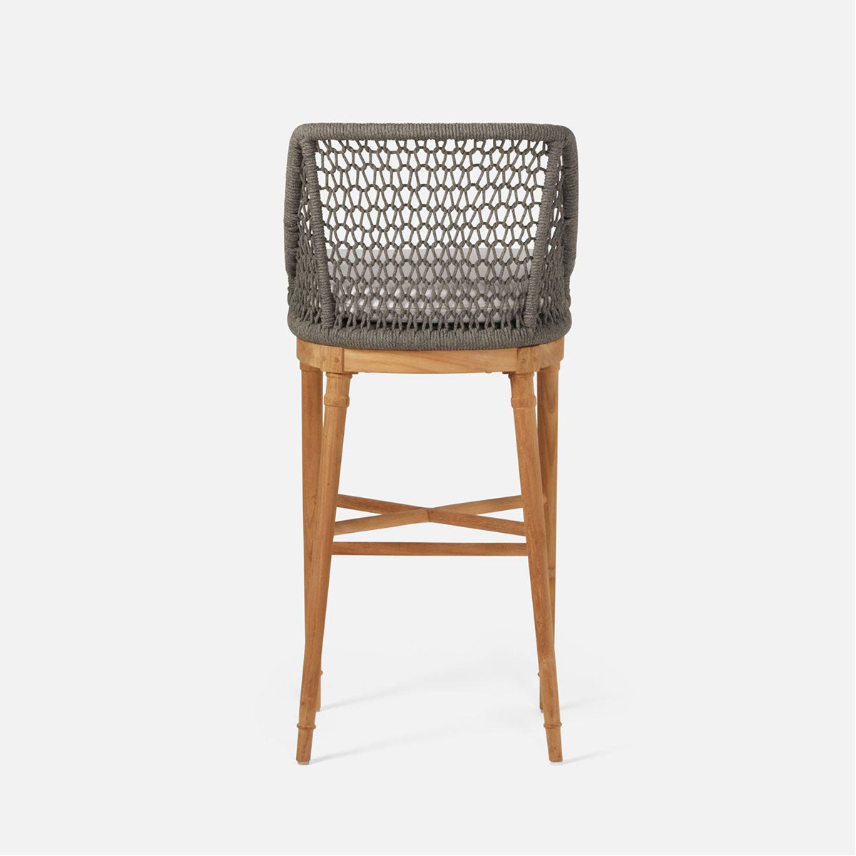 Made Goods Chadwick Woven Rope Outdoor Bar Stool in Pagua Fabric