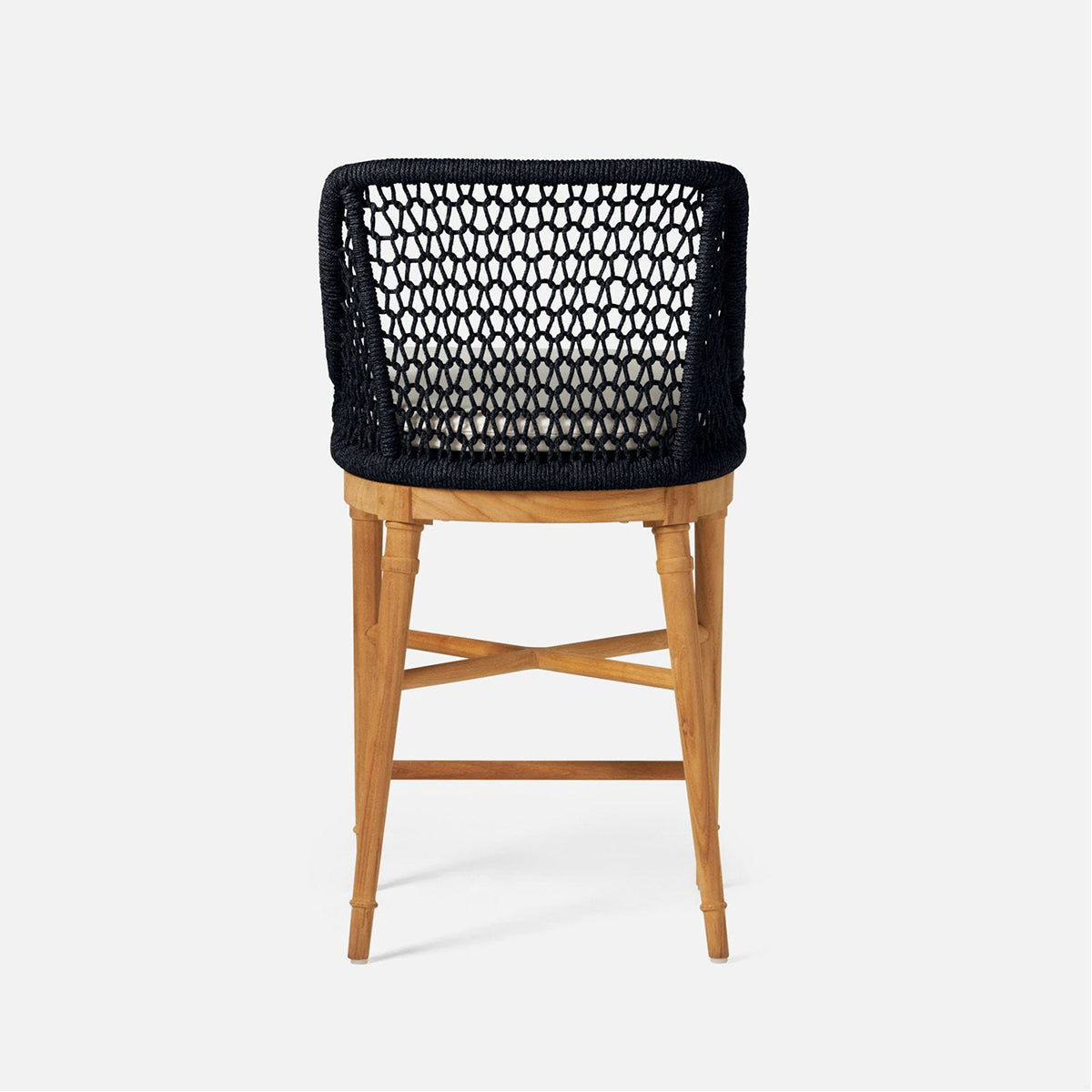 Made Goods Chadwick Woven Rope Outdoor Counter Stool in Clyde Fabric