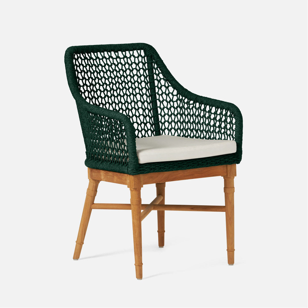 Made Goods Chadwick Woven Rope Outdoor Arm Chair in Danube Fabric